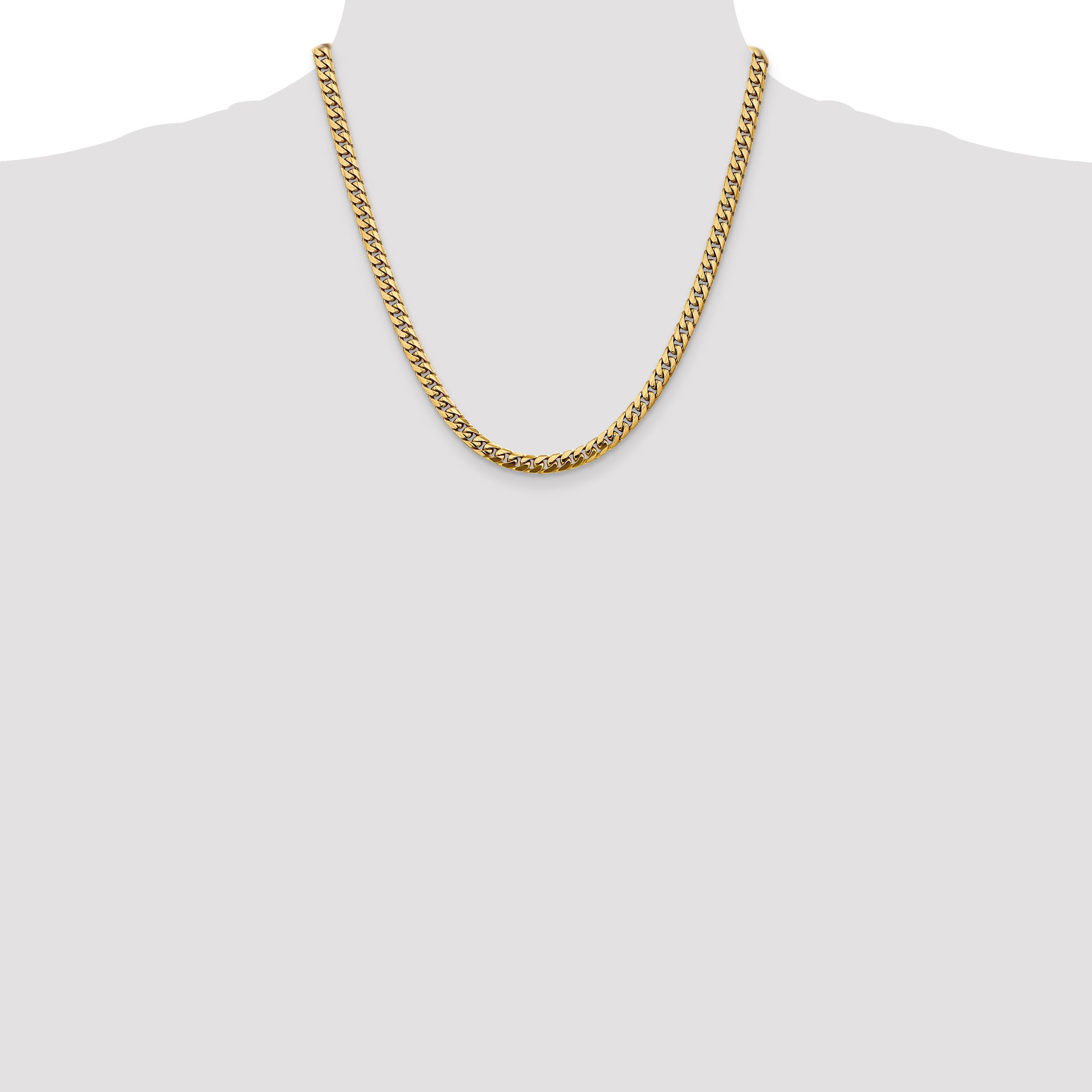 14K 20 inch 5mm Solid Miami Cuban Link with Lobster Clasp Chain Necklace