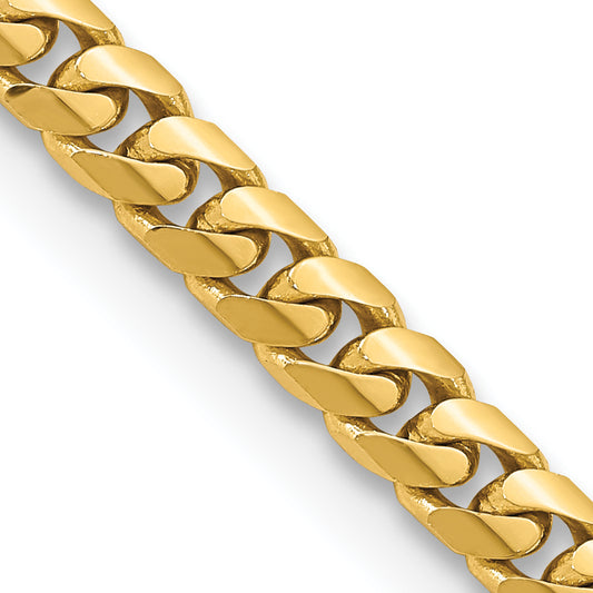 14K 26 inch 5mm Solid Miami Cuban Link with Lobster Clasp Chain Necklace