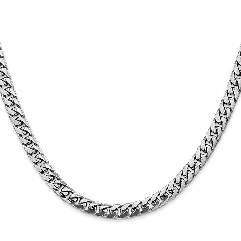14K White Gold 5mm Solid Miami Cuban Link With Lobster Clasp Chain Necklace