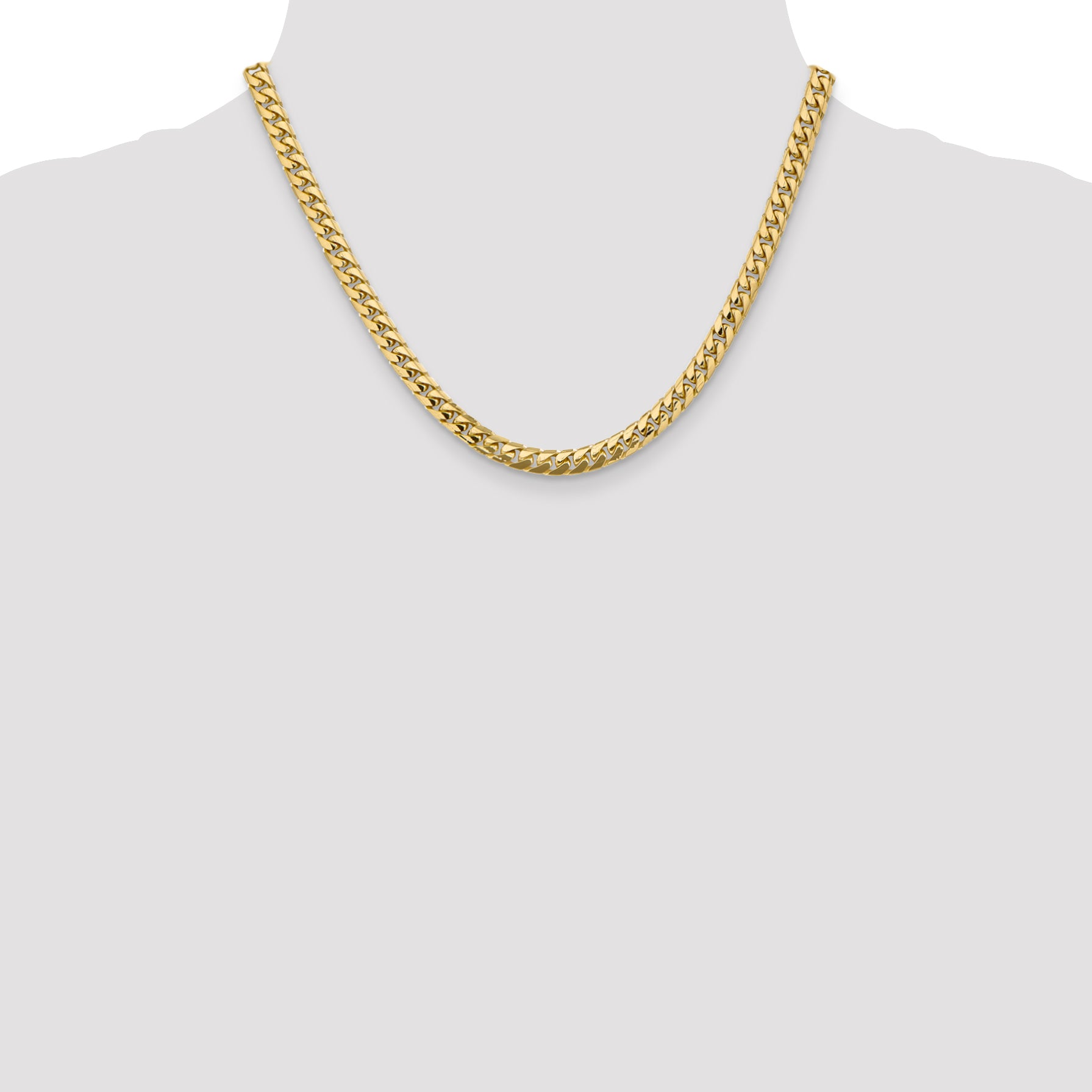 14K 18 inch 5.5mm Solid Miami Cuban Link with Lobster Clasp Chain Necklace