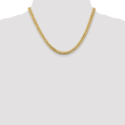 14K 18 inch 5.5mm Solid Miami Cuban Link with Lobster Clasp Chain Necklace