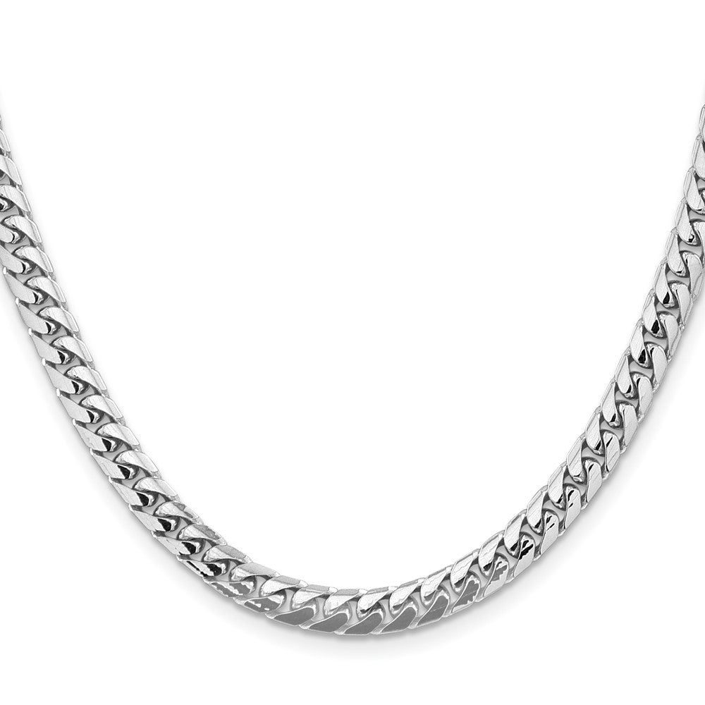 14K White Gold 5.5mm Solid Miami Cuban Link With Lobster Clasp Chain Necklace