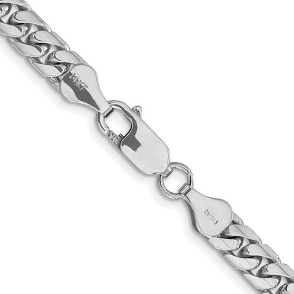 14K White Gold 5.5mm Solid Miami Cuban Link With Lobster Clasp Chain Necklace
