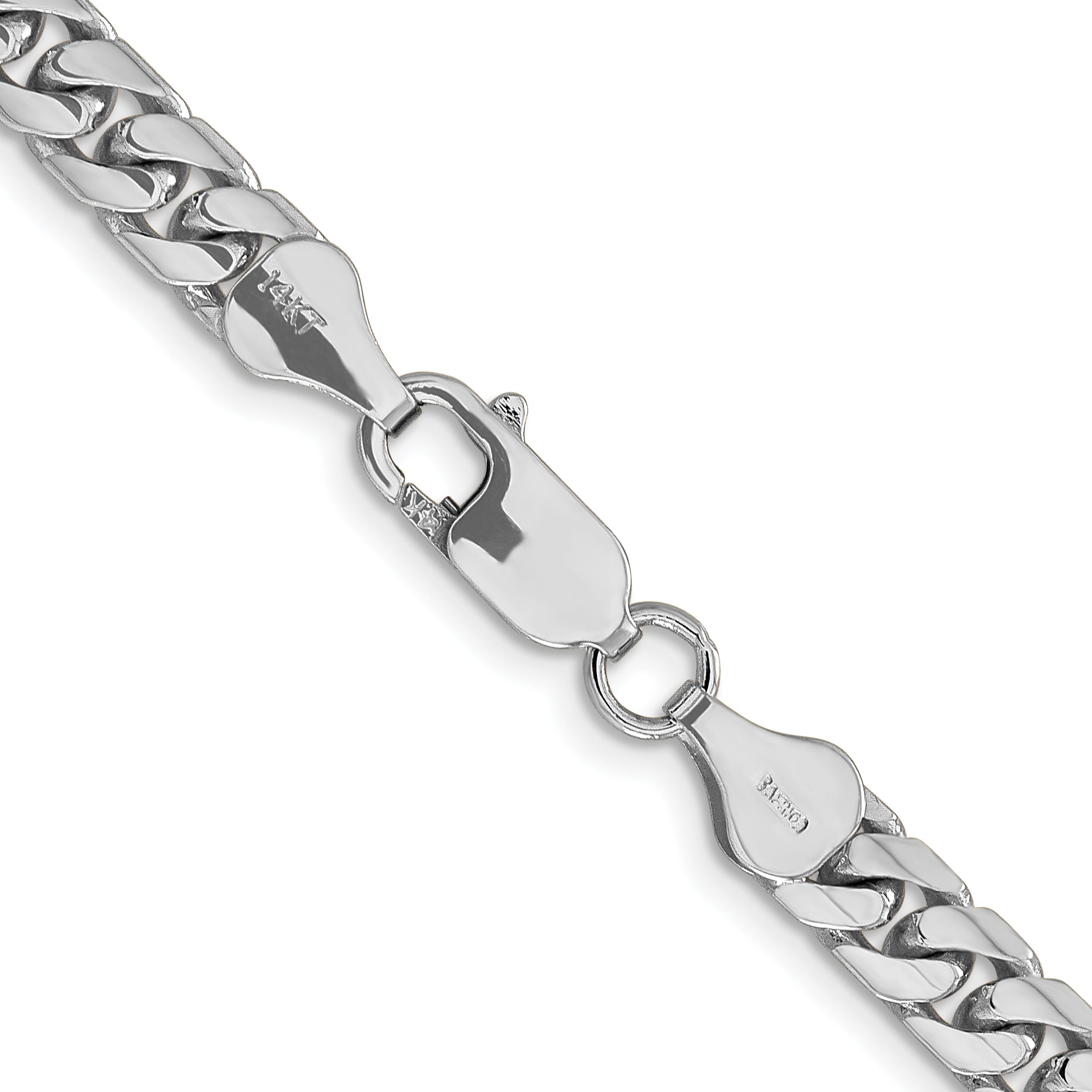 14K White Gold 26 Inch 5.5mm Solid Miami Cuban Link With Lobster Clasp Chain