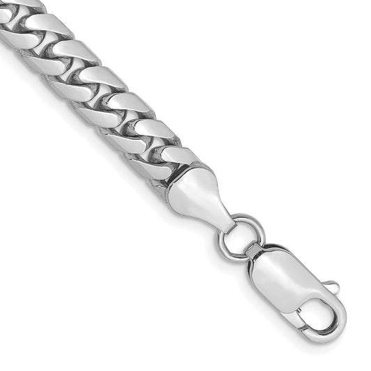 14K White Gold 9 Inch 5.5mm Solid Miami Cuban Link With Lobster Clasp Chain