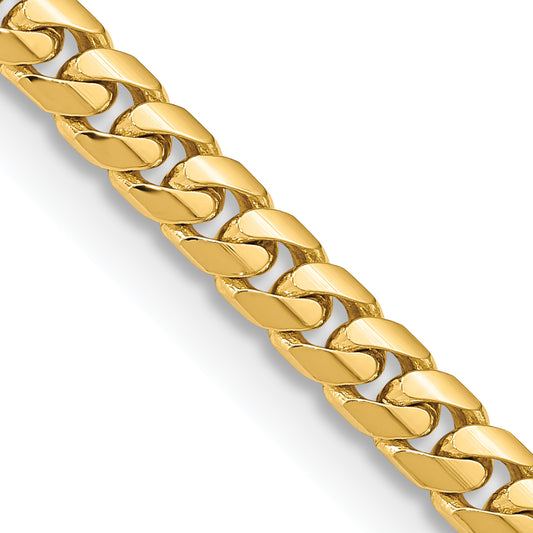 14K 20 inch 5.5mm Solid Miami Cuban Link with Lobster Clasp Chain Necklace