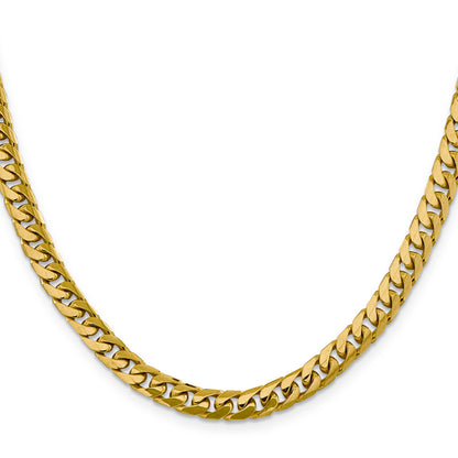 14K 24 inch 6.25mm Solid Miami Cuban Link with Lobster Clasp Chain Necklace