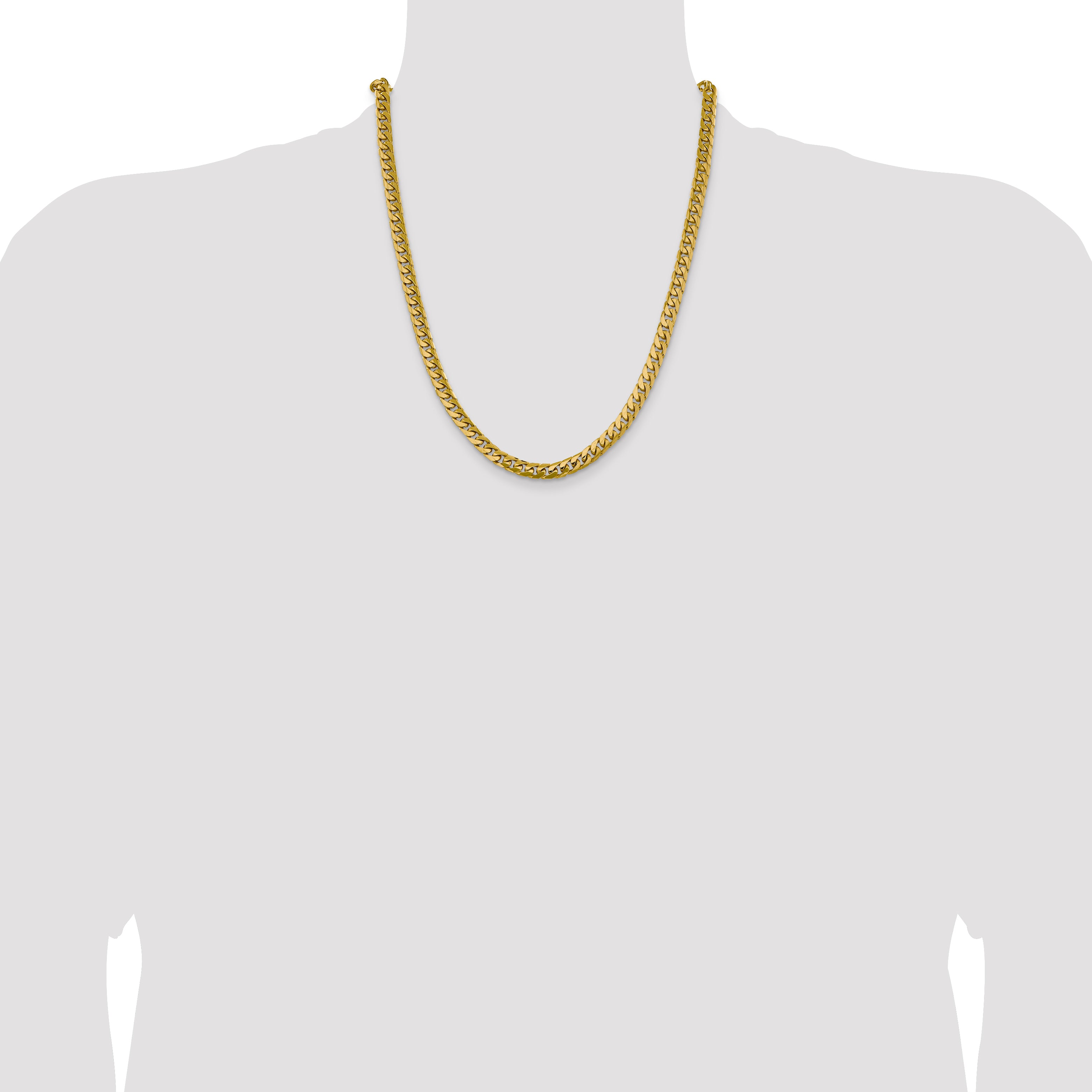 14K 22 inch 6.25mm Solid Miami Cuban Link with Lobster Clasp Chain Necklace