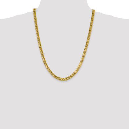 14K 24 inch 6.25mm Solid Miami Cuban Link with Lobster Clasp Chain Necklace