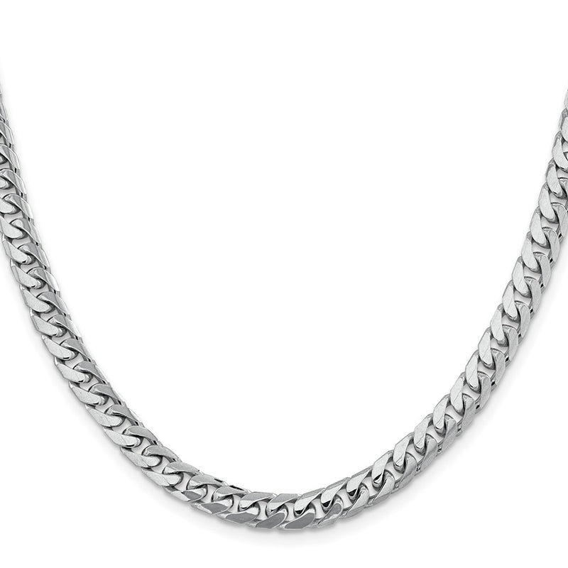 14k White Gold 6.25mm Solid Miami Cuban Chain Necklace