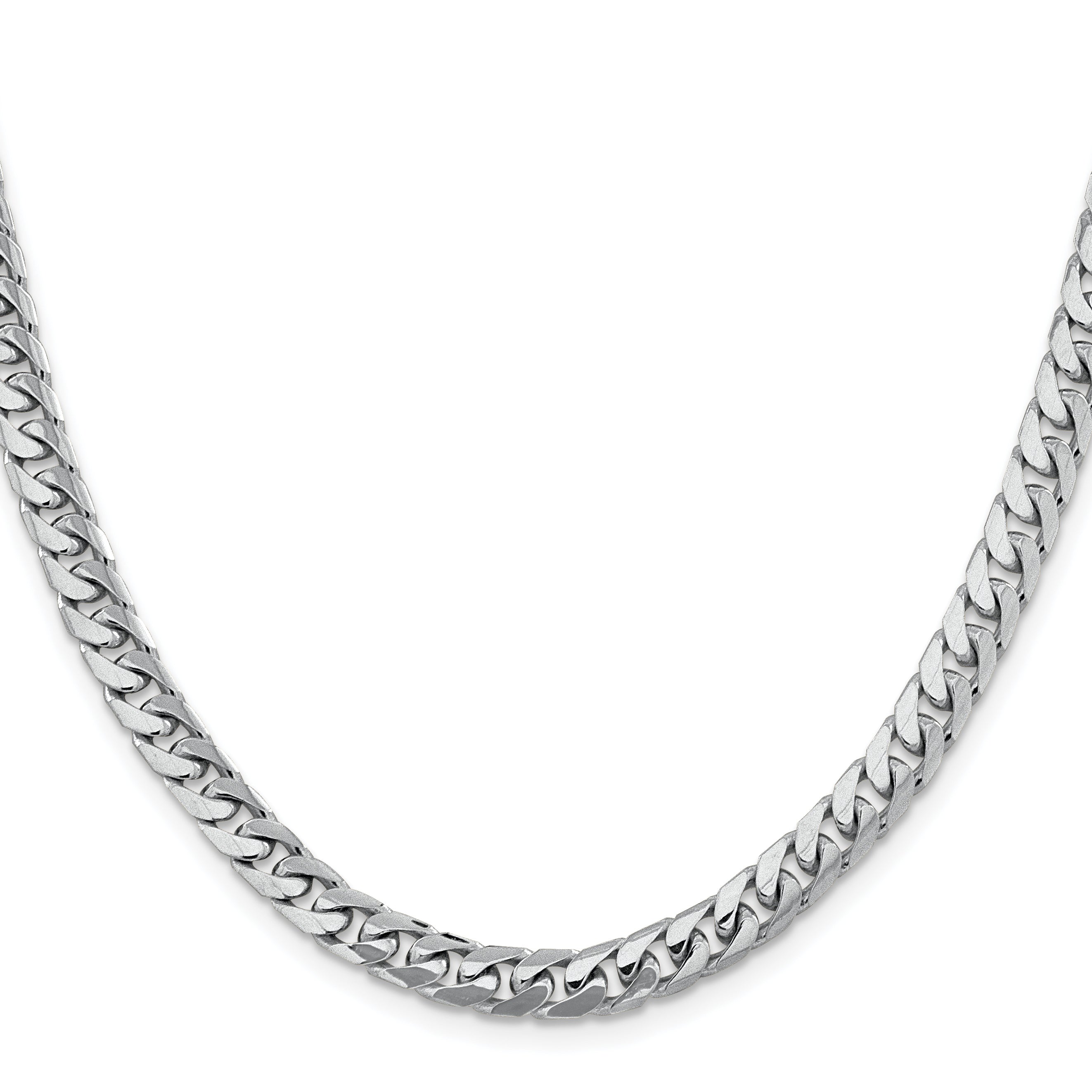 14K White Gold Wg 6.25mm Solid Miami Cuban Chain