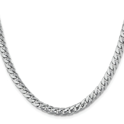 14K White Gold Wg 6.25mm Solid Miami Cuban Chain