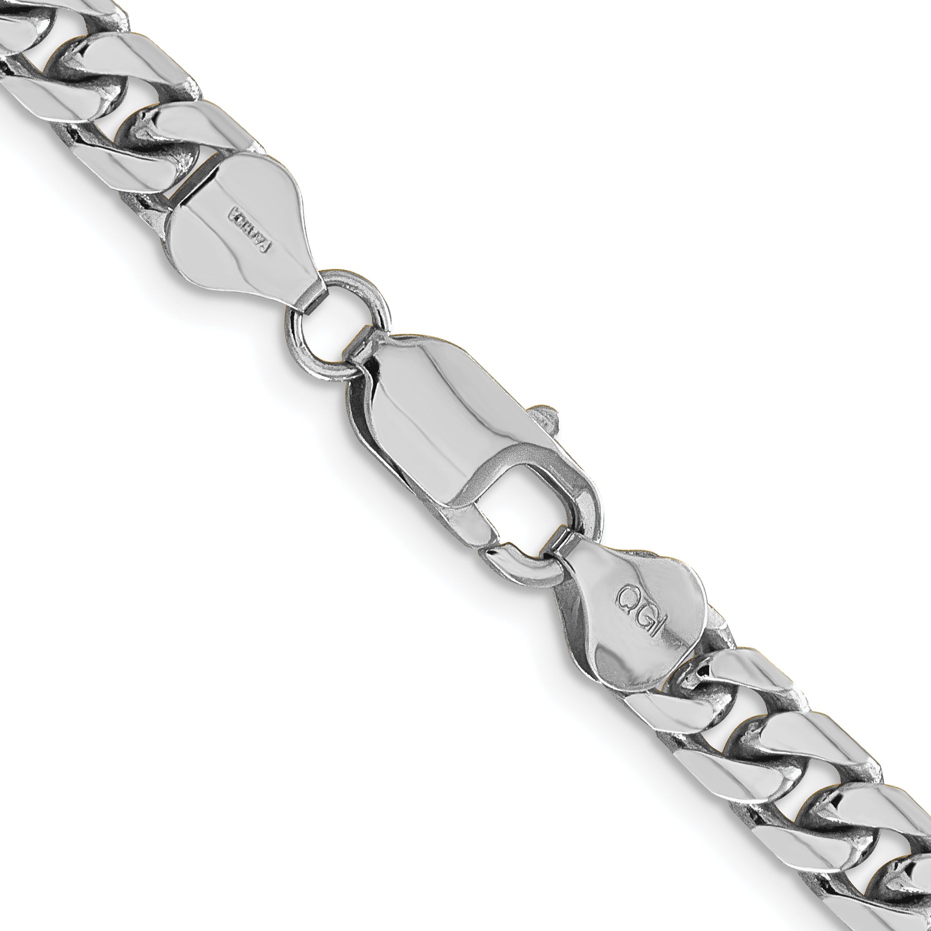 14K White Gold Wg 6.25mm Solid Miami Cuban Chain