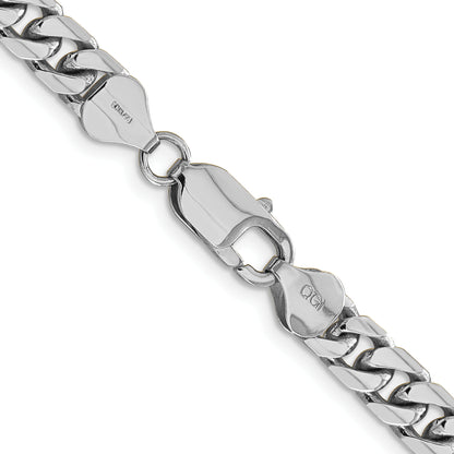 14K White Gold Wg 6.25mm Solid Miami Cuban Chain