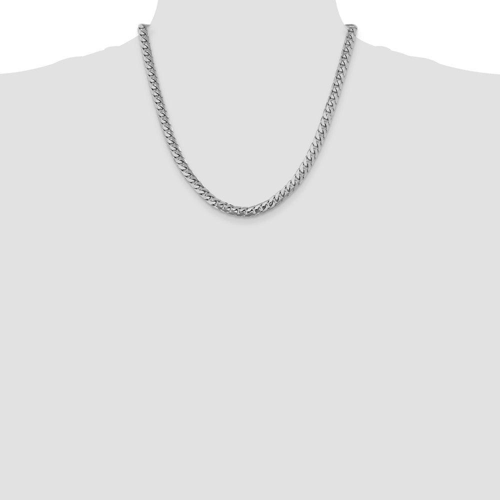 14k White Gold 6.25mm Solid Miami Cuban Chain Necklace