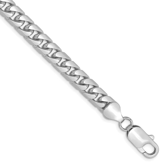 14K White Gold Wg 6.25mm Solid Miami Cuban Chain