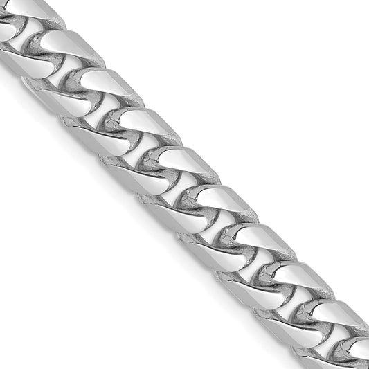 14K White Gold Wg 6.25mm Solid Miami Cuban Chain