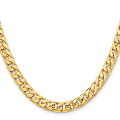 30 Inch 14K 8.5 6.75mm Solid Miami Cuban Link With Lobster Clasp Chain