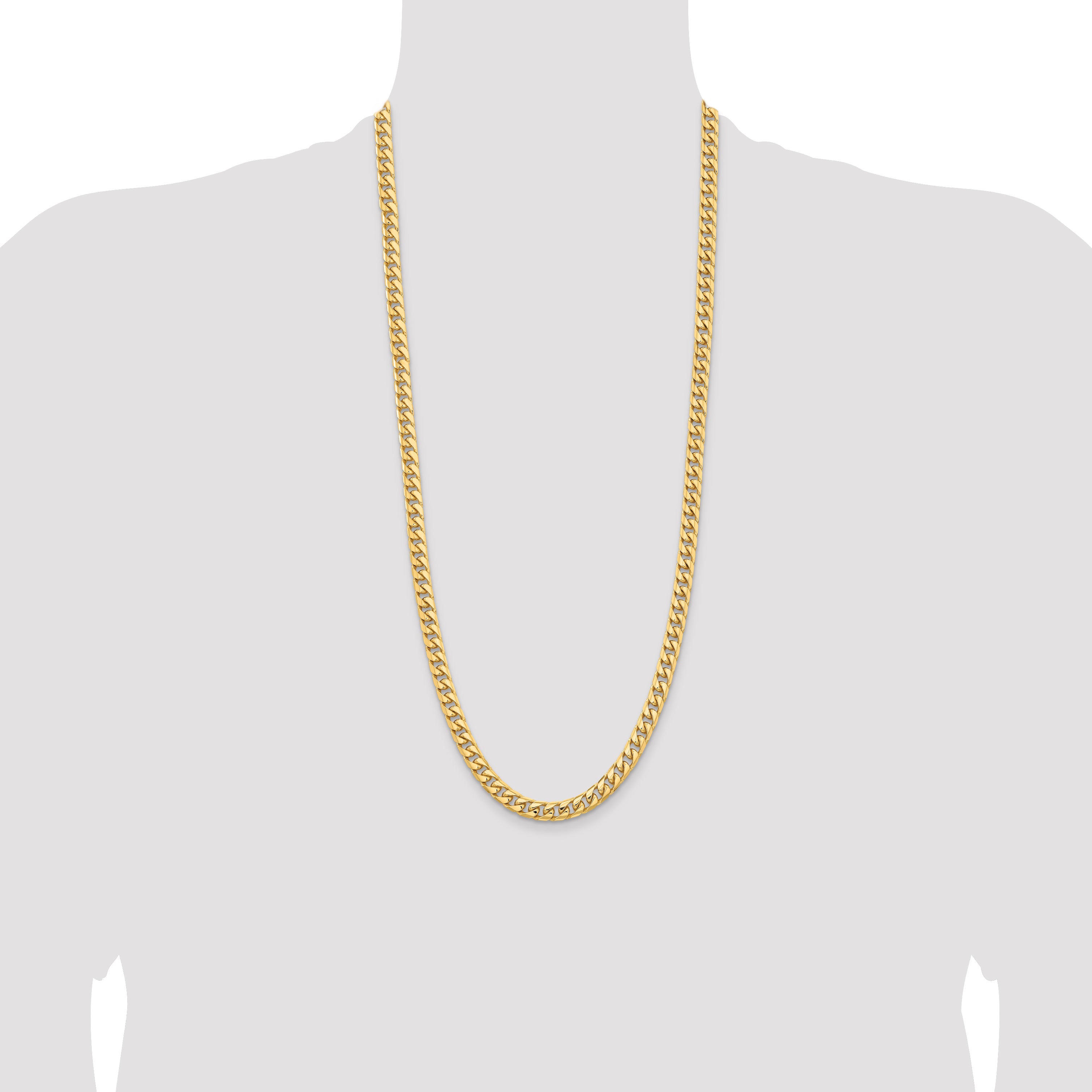 30 Inch 14K 8.5 6.75mm Solid Miami Cuban Link With Lobster Clasp Chain
