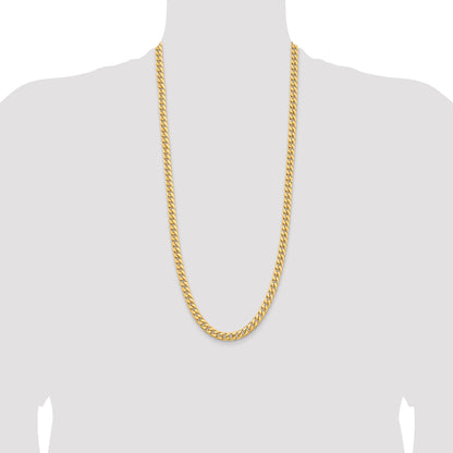 30 Inch 14K 8.5 6.75mm Solid Miami Cuban Link With Lobster Clasp Chain