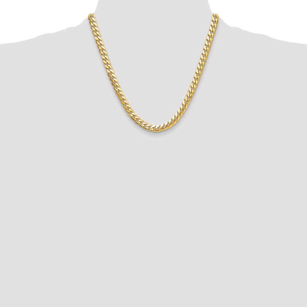 14k Yellow Gold 8mm Solid Miami Cuban Chain Necklace