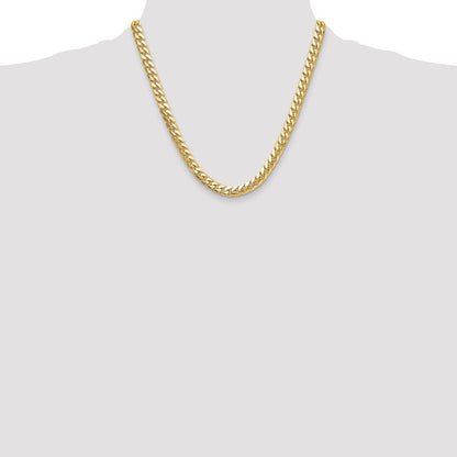 14k Yellow Gold 8mm Solid Miami Cuban Chain Necklace