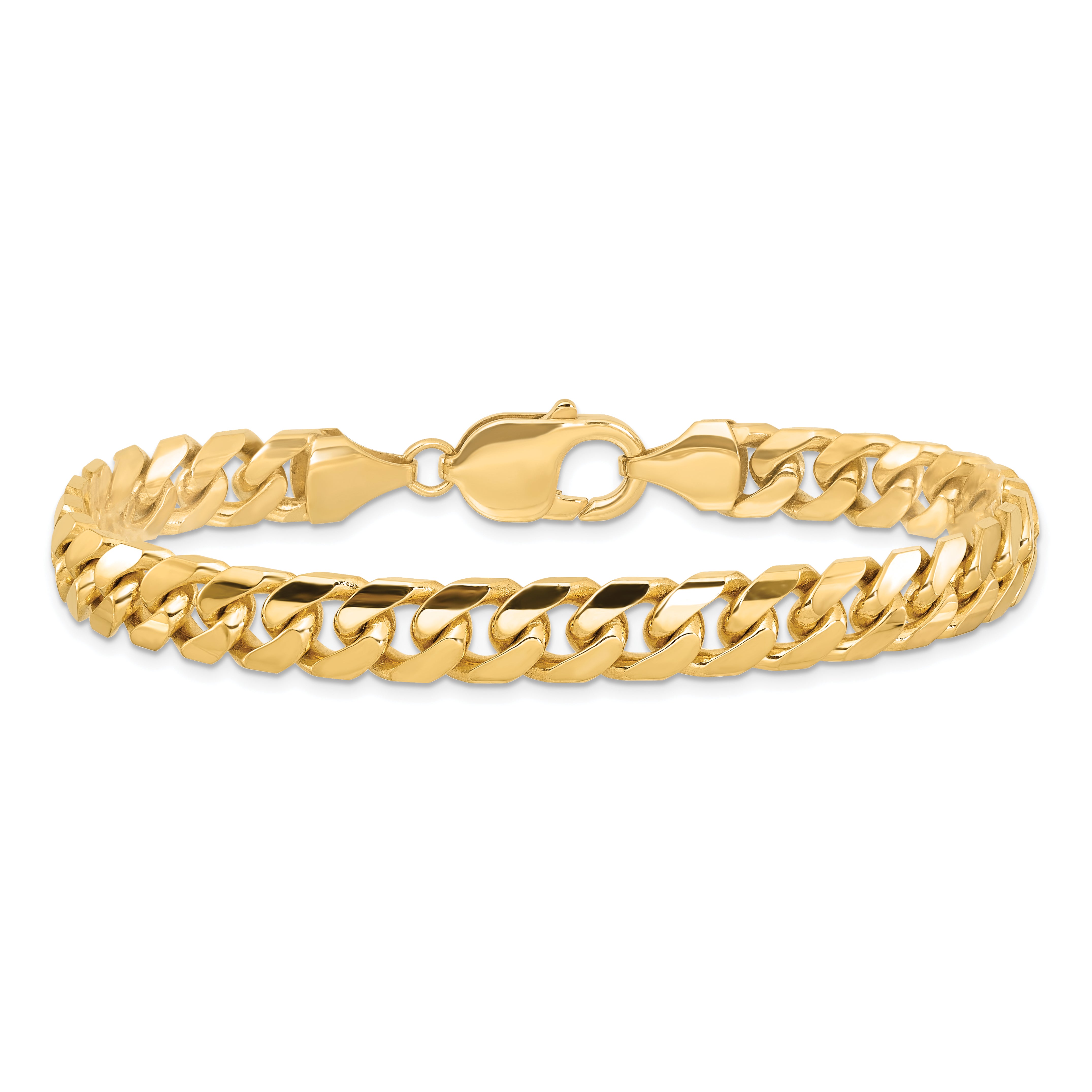8.5 Inch Solid 14K Yellow Gold 8mm Solid Miami Cuban Link Chain Bracelet Men's Jewelry