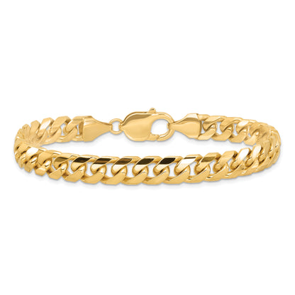 8.5 Inch Solid 14K Yellow Gold 8mm Solid Miami Cuban Link Chain Bracelet Men's Jewelry