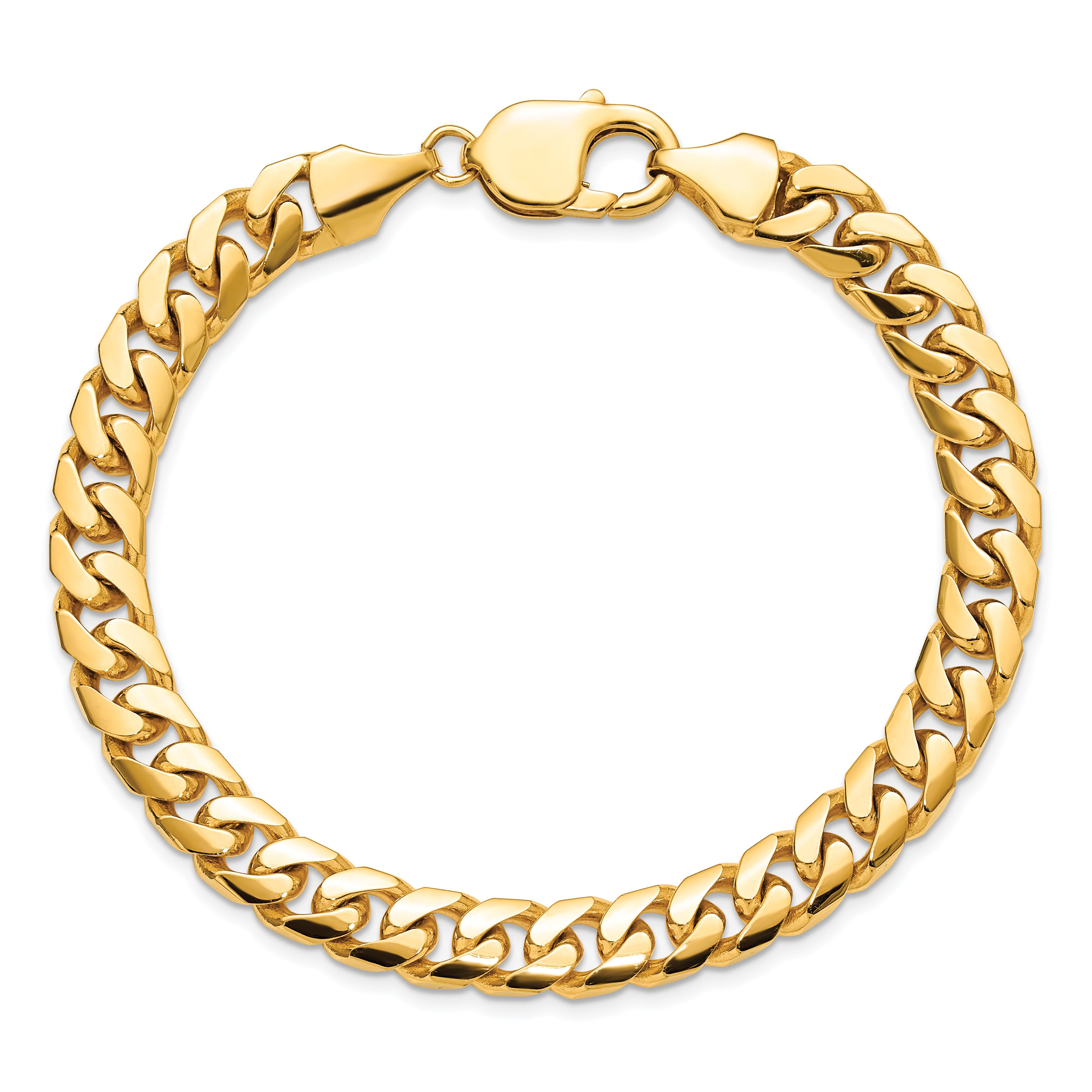 8.5 Inch Solid 14K Yellow Gold 8mm Solid Miami Cuban Link Chain Bracelet Men's Jewelry