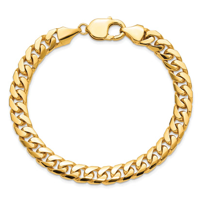 8.5 Inch Solid 14K Yellow Gold 8mm Solid Miami Cuban Link Chain Bracelet Men's Jewelry