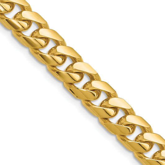 14K Yellow Gold 8mm Solid Miami Cuban Chain