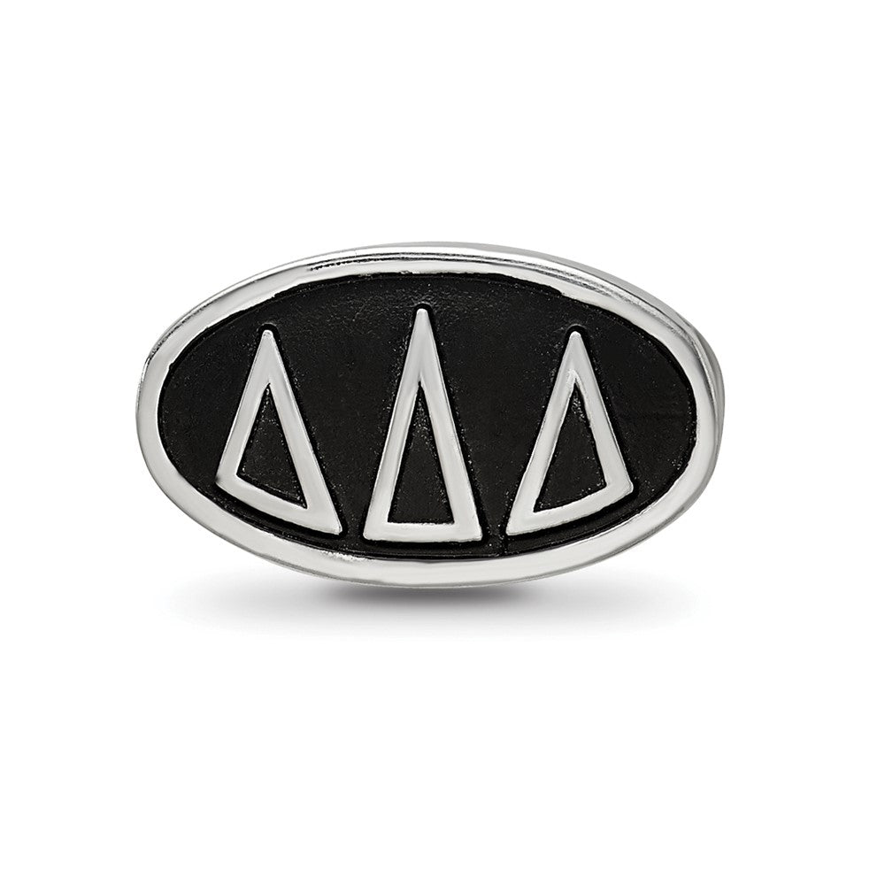 Sterling Silver Logoart Delta Delta Delta Oval Greek Letters Bead