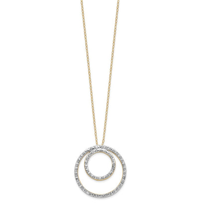 14K Yellow Gold Diamond Fascination Double Circle Necklace