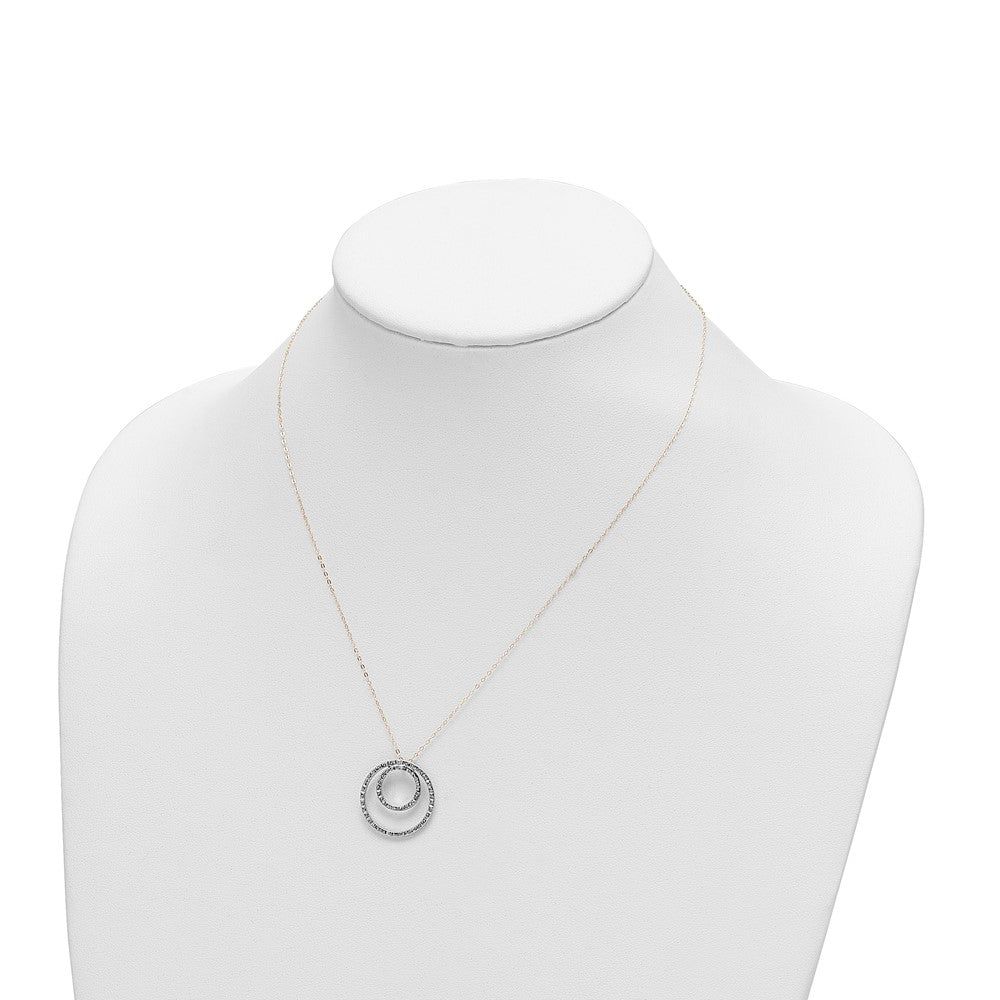 14K Yellow Gold Diamond Fascination Double Circle Necklace