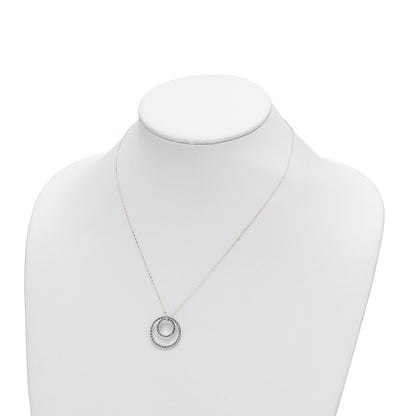 14K Yellow Gold Diamond Fascination Double Circle Necklace