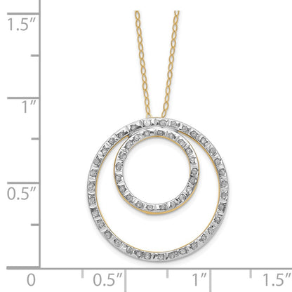 14K Yellow Gold Diamond Fascination Double Circle Necklace