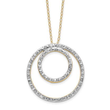 14K Yellow Gold Diamond Fascination Double Circle Necklace