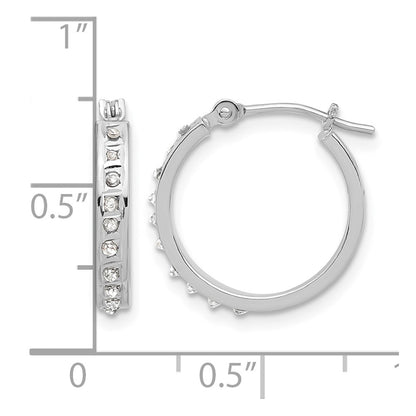 14K White Gold Wg Diamond Fascination Diamond Dust/accent Hoop Earrings