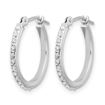 14K White Gold Wg Diamond Fascination Dia. Dust/accent Hoop Earrings