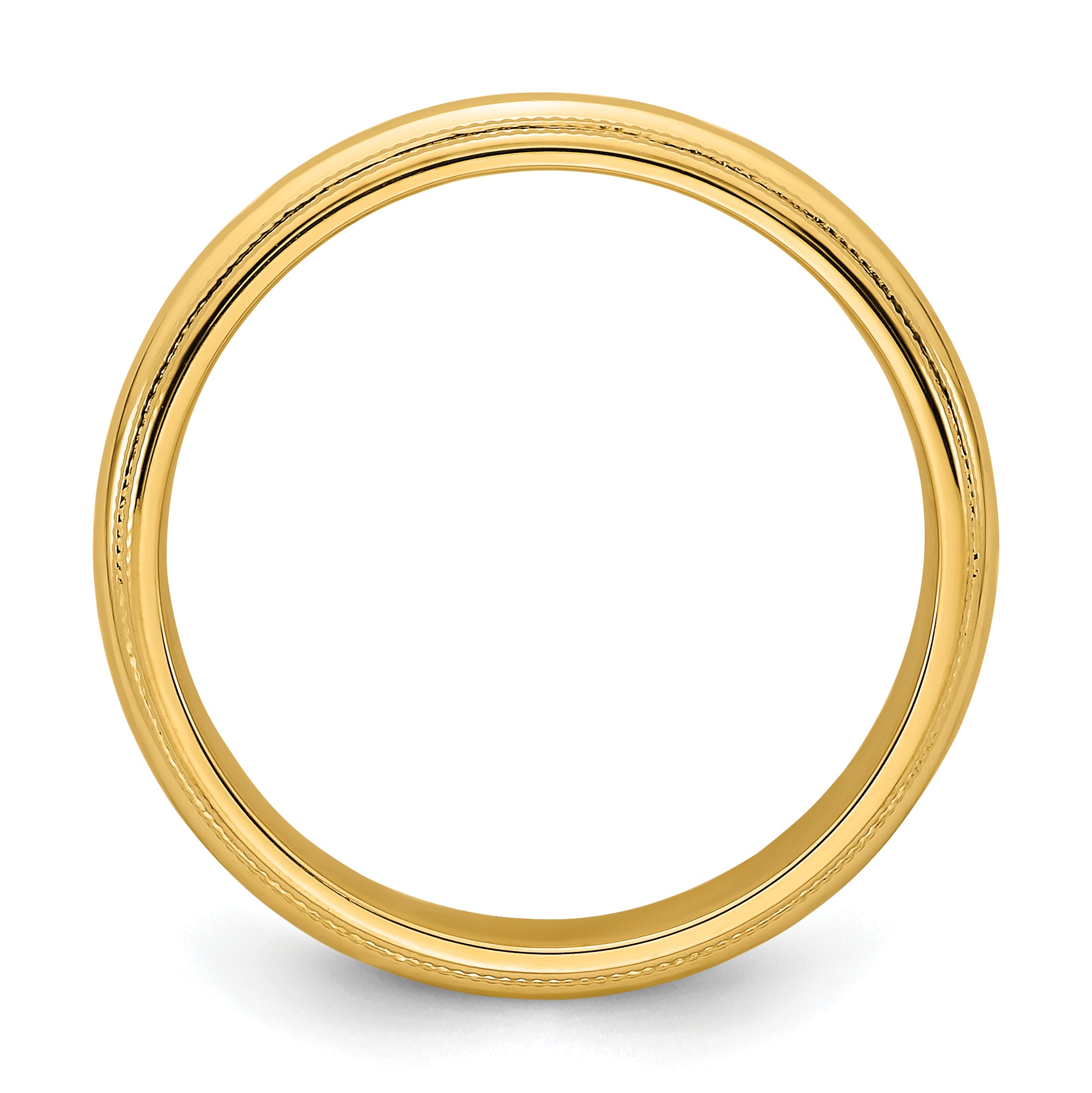Solid 14K Yellow Gold 6mm Double Milgrain Comfort Fit Men's/Women's Wedding Band Ring Size 10