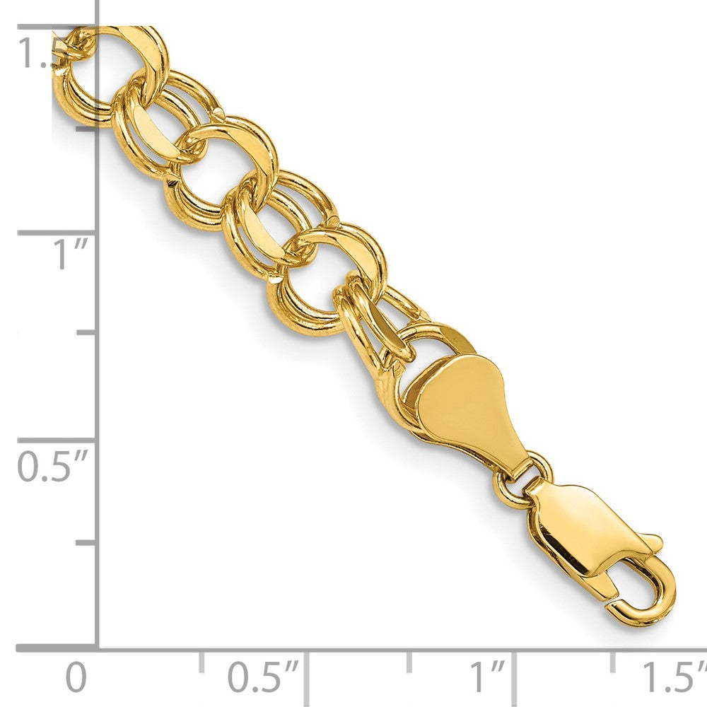 8 Inch 14K Double Link Charm Bracelet