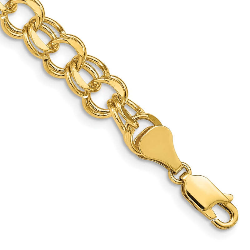 7 Inch 14K Double Link Charm Bracelet