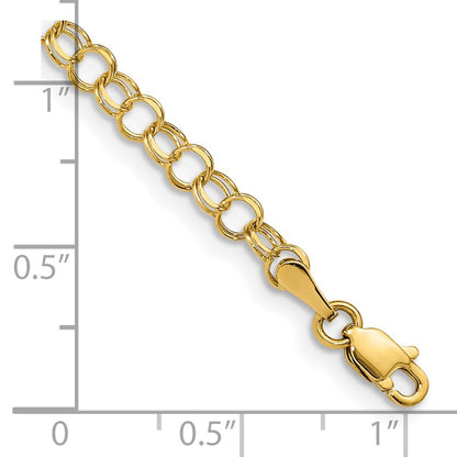 8 Inch 14Ky Solid Double Link Charm Bracelet