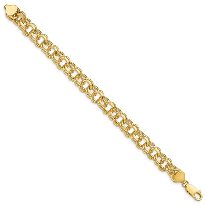 7 Inch 14K Double Link Charm Bracelet