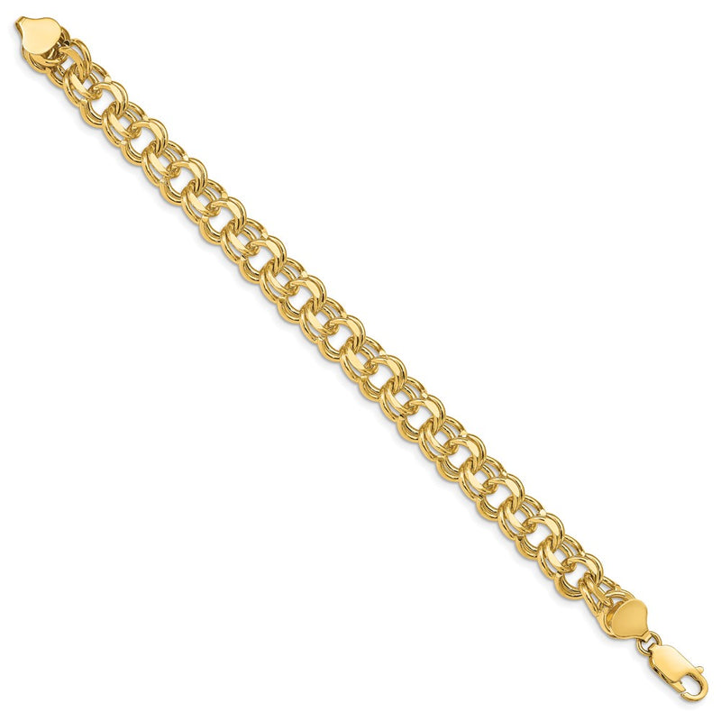 7 Inch 14K Double Link Charm Bracelet