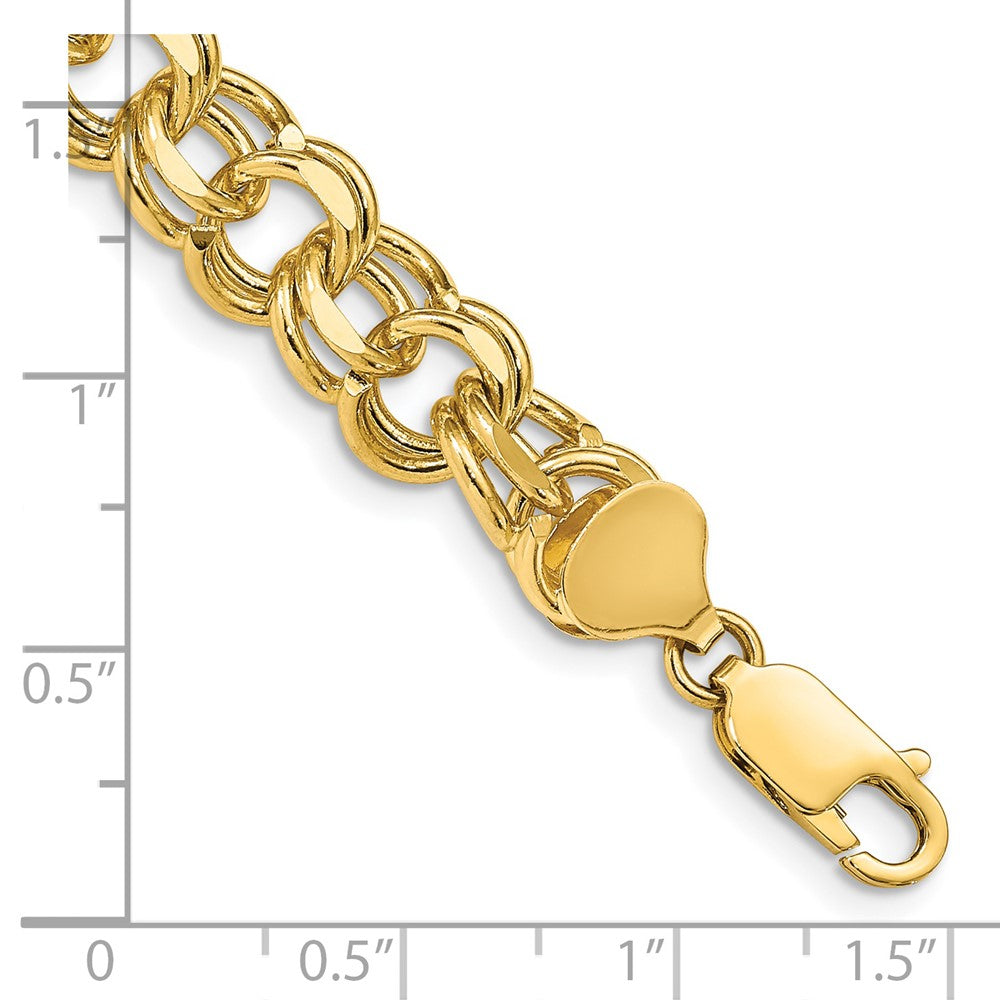 8 Inch 14K Double Link Charm Bracelet