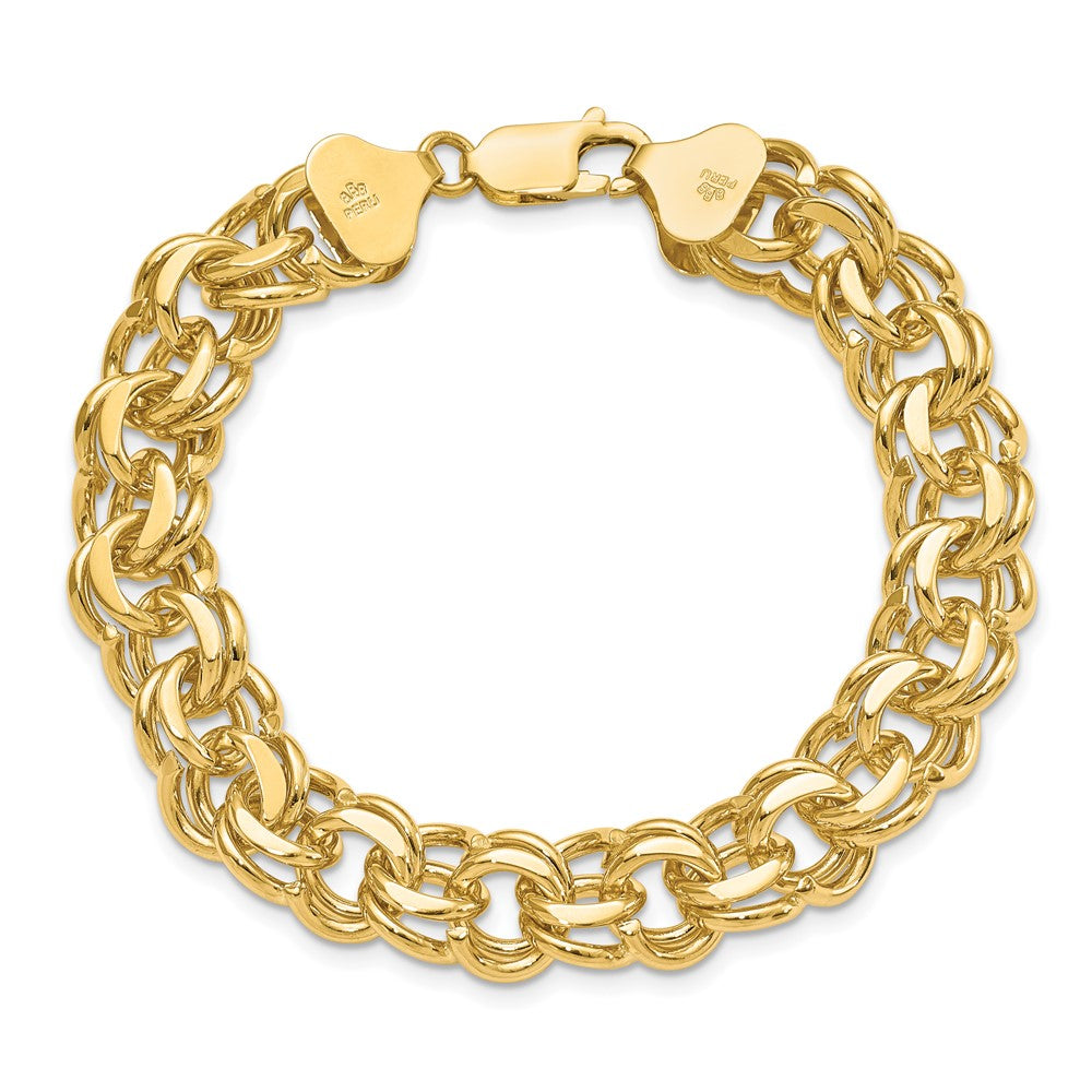 7 Inch 14K Double Link Charm Bracelet
