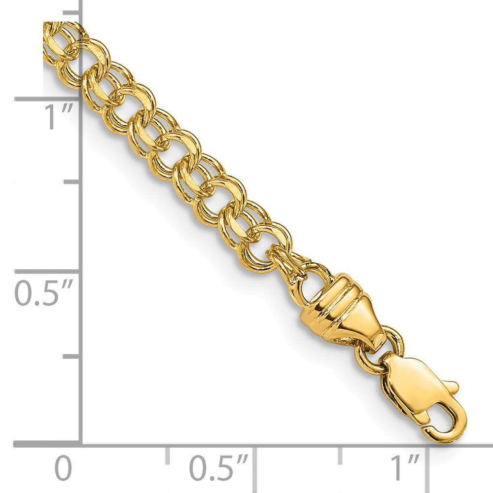 7 Inch 14K 7In 3.75mm Solid Double Link Charm Bracelet