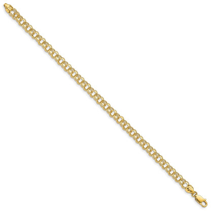 7 Inch 14K 7In 4.75mm Solid Double Link Charm Bracelet
