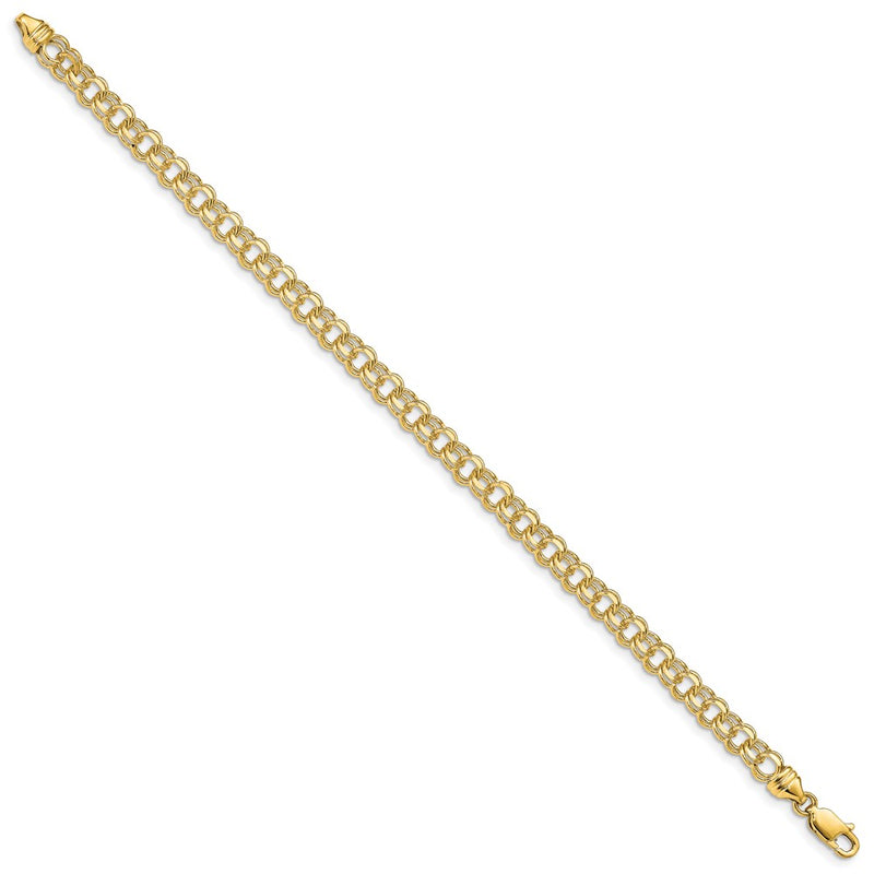 8 Inch 14K 8In 4.75mm Solid Double Link Charm Bracelet